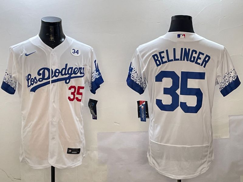 Men Los Angeles Dodgers #35 Bellinger White City Edition Elite Nike 2025 MLB Jersey style 2->los angeles dodgers->MLB Jersey